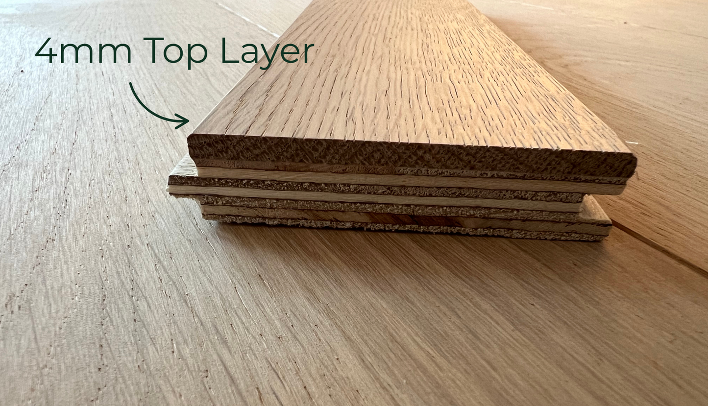 4mm Wear Layer on our 15mm Engineered Parquet Blocks