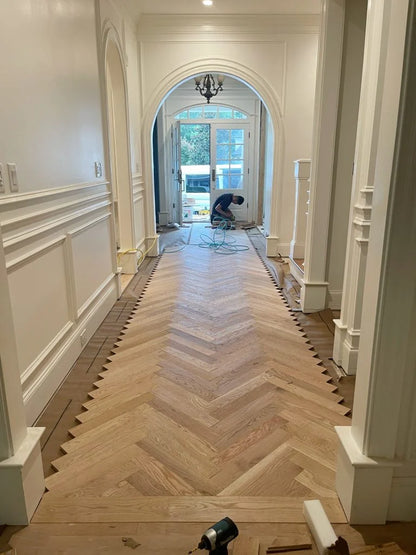 UNFINISHED 600mm x 120mm x 20/10mm WIDE Solid Oak Parquet  [Parquet Collection]