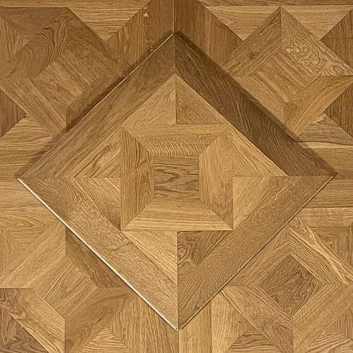 SAMPLE ~ 600mm x 600mm x 4/18mm Classic Versaille Panel - Finish - Prefinished Smoked & UV Oil