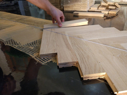 Installing the First Line of Herringbone Flooring, Character Grade Block [Parquet Collection]