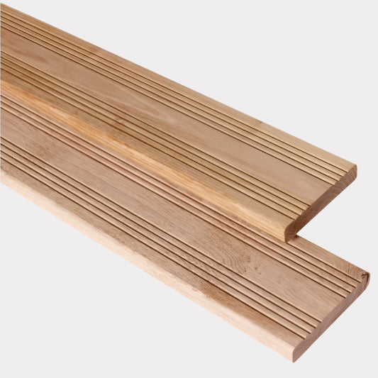 Solid French Oak Decking With Grooved Face