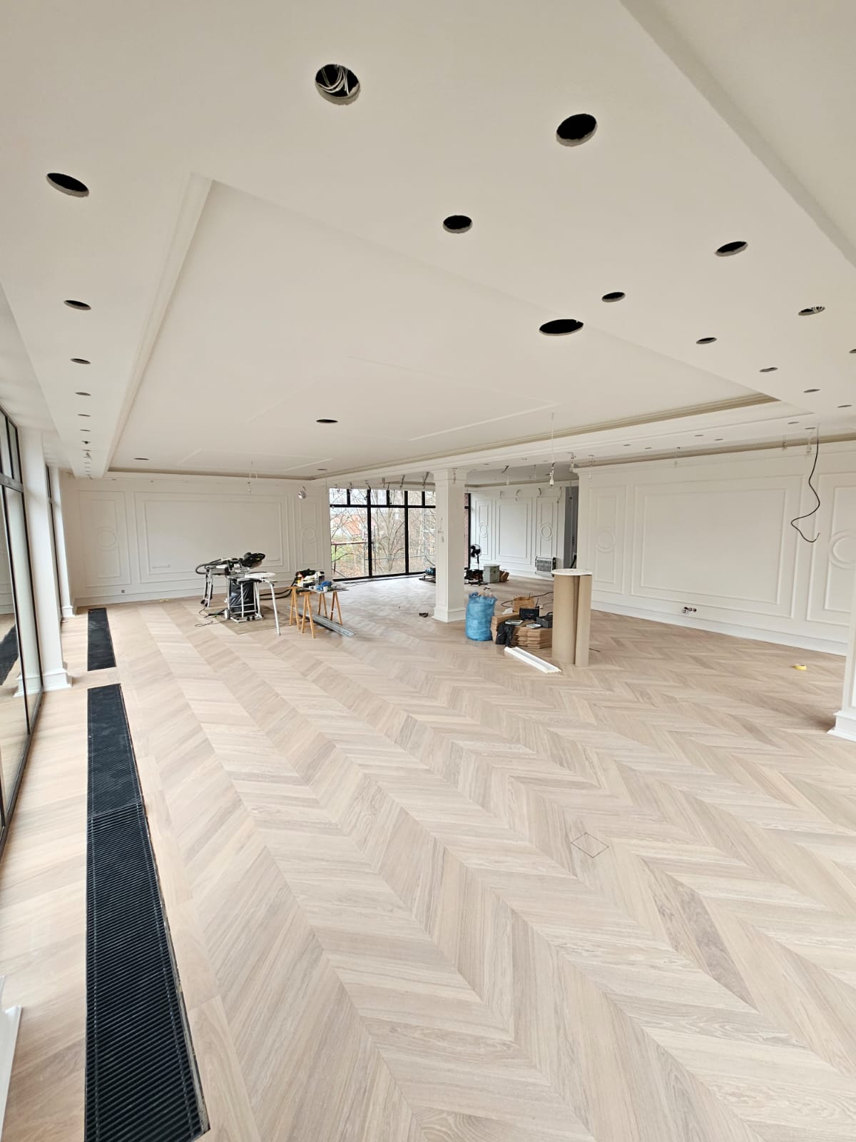 Recently Installed Prime Grade Chevron Flooring - Unfinished