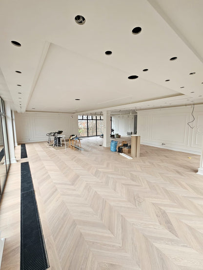 Recently Installed Prime Grade Chevron Flooring - Unfinished